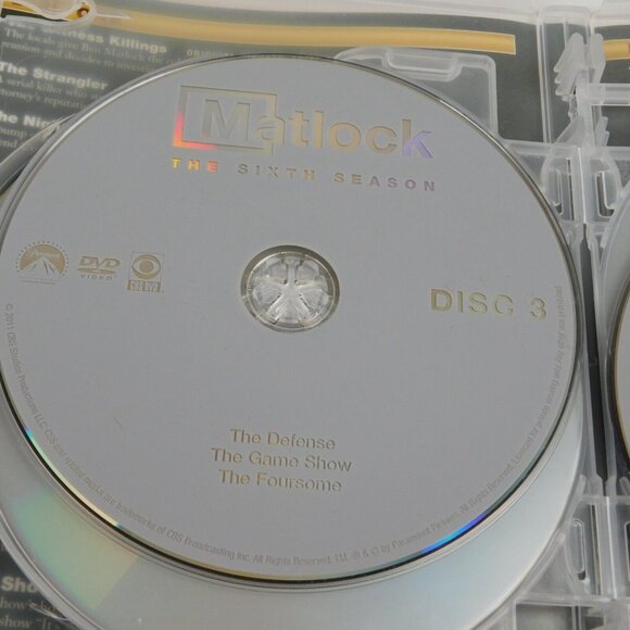 Matlock 1991 6th Season 6 DVD Set 2011 Crime Drama Andy Griffith Nancy Stafford - Picture 5 of 10